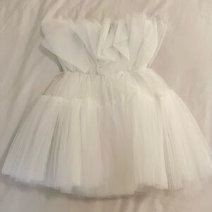 Untamed Petals Millie Mini Gown White Tulle Dress